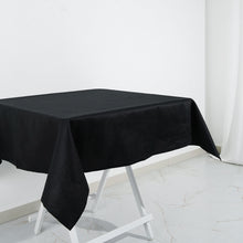 Seamless Washable Square Black 100% Cotton Linen Tablecloth 54 Inch 