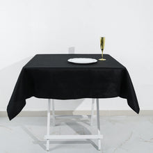 Seamless 100% Cotton Linen Black Square Washable Tablecloth 54 Inch