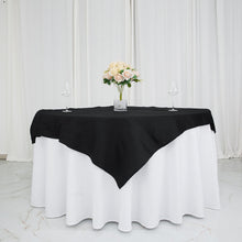 54 Inch Square Black 100% Cotton Linen Seamless Washable Table Overlay 