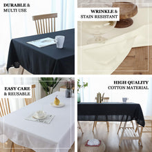 Seamless 100% Cotton Linen Tablecloth 60 Inch x 102 Inch Black Rectangle