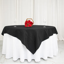 100% Cotton Linen Black Square Washable Table Overlay 70 Inch