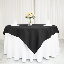 70 Inch Square Black 100% Cotton Linen Washable Table Overlay 