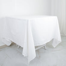 Seamless White Square 100% Cotton Linen Seamless Washable Tablecloth 70 Inch