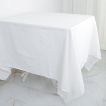 Square White 100% Cotton Linen Seamless Washable Tablecloth 70 Inch