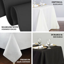 Rectangle 90 Inch x 132 Inch Black 100% Cotton Linen Seamless Tablecloth