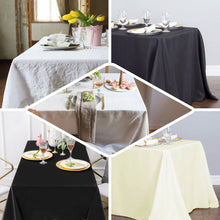 100% Cotton Linen Seamless Tablecloth In Black 90 Inch x 132 Inch Rectangle