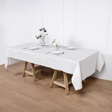 Disposable Rectangle White Airlaid Paper Tablecloth 50 Inch x 108 Inch Soft Linen Feel 