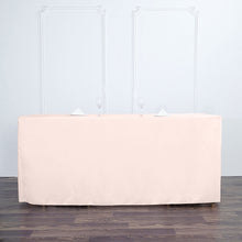 Rectangular Polyester Fitted Cover 6 Feet Rose Gold Blush