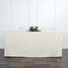 Polyester 6 Feet Rectangular Fitted Table Cover In Ivory