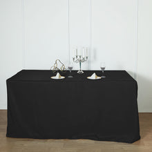 Polyester 4 Feet Fitted Rectangular Table Cover In Black