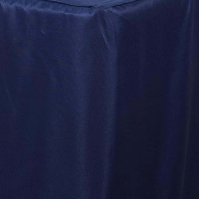 Navy tablecloth draped elegantly over a table