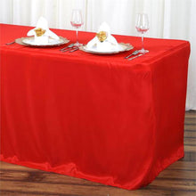 Fitted Table Cover In Red Polyester 6 Feet Rectangular