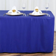 6 Feet Fitted Polyester Rectangular Table Cover In Royal Blue 