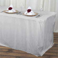 Polyester 6 Feet Rectangular Silver Fitted Table Cover