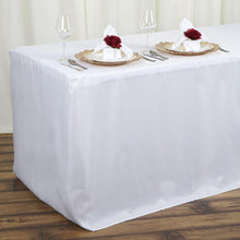 Polyester 6 Feet Rectangular Fitted Table Cover In White