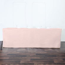 Fitted Polyester Table Cover for 8 Feet in Rose Gold Blush
