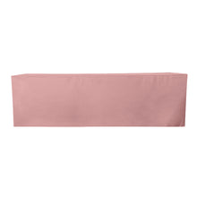 8FT Dusty Rose Fitted Polyester Rectangular Table Cover | eFavorMart
