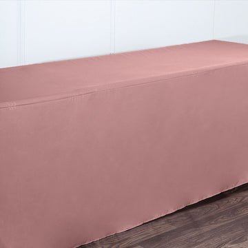 Unleash Your Creativity with the Dusty Rose Fitted Polyester Tablecloth