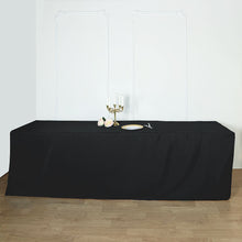 8 Feet Rectangular Fitted Table Cover In Black Polyester