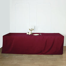 Polyester Rectangular Table Cover 8 Feet In Burgundy Fitted