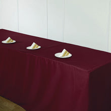 Fitted Polyester Rectangular Table Cover 8 Feet In Burgundy