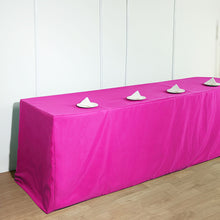 8 Feet Fuchsia Fitted Table Cover In Polyester Rectangular