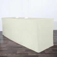 Polyester Rectangular Fitted Table Cover 8 Feet In Ivory
