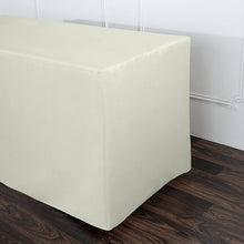 Fitted Table Cover 8 Feet In Ivory Polyester Rectangular
