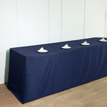 Polyester 8 Feet Navy Blue Fitted Rectangular Table Cover
