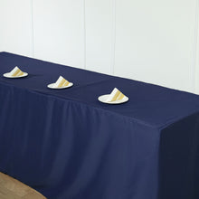 Rectangular Fitted Table Cover 8 Feet In Navy Blue Polyester