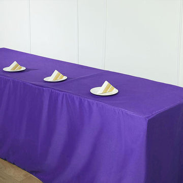 Enhance the Elegance of Your Party with a Purple Fitted Polyester Table Cover