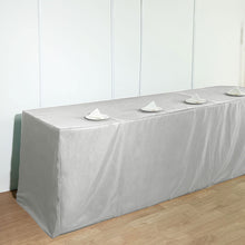 Polyester Rectangular Table Cover 8 Feet In Silver Fitted