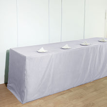 Polyester 8 Feet White Fitted Rectangular Table Cover