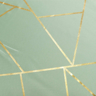 Mint green wrapping paper with gold geometric patterns. #whtbkgd