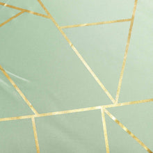 Sage Green Polyester Square Overlay Gold Foil Geometric Design 54 Inch X 54 Inch#whtbkgd 