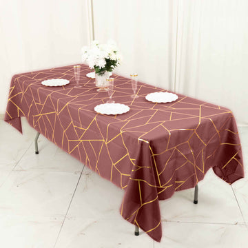 Create a Stylish and Memorable Table Setting with Our Cinnamon Rose Polyester Tablecloth
