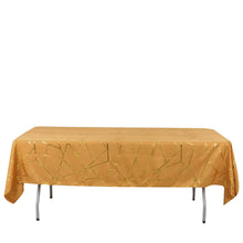 60 Inch x 102 Inch Gold Foil Geometric Pattern on Gold Rectangle Polyester Tablecloth