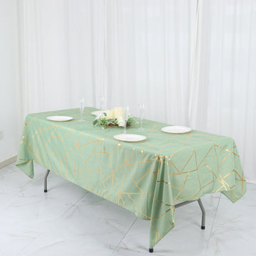 Elegant Sage Green Rectangle Polyester Tablecloth for Your Special Events