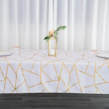 Create Memorable Events with Our White Seamless Rectangle Polyester Tablecloth