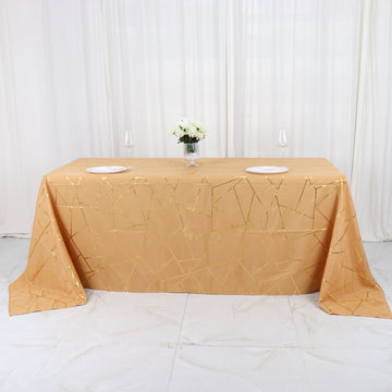 Elevate Your Event Decor with the Gold Seamless Rectangle Polyester Tablecloth
