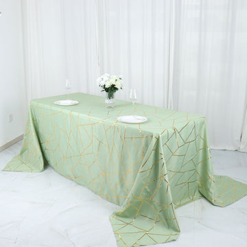 Create an Unforgettable Dining Experience with the Sage Green Seamless Rectangle Polyester Tablecloth