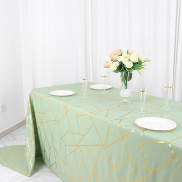 Unleash Your Creativity with the Gold Foil Geometric Pattern Tablecloth