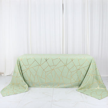 Elevate Your Event Decor with the Sage Green Rectangle Polyester Tablecloth