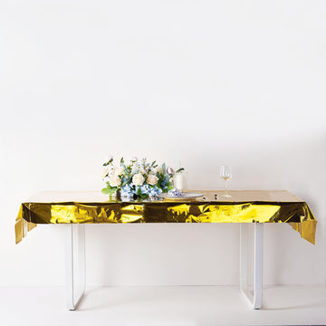 Versatile and Stylish Gold Metallic Foil Tablecloth