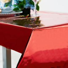 Disposable Table Cover in Red 40x90 Inch Metallic Foil Style