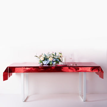Create an Exquisite Setting with the Red Metallic Foil Rectangle Tablecloth
