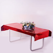 40x90 Inch Table Cover Red with Metallic Foil Rectangle