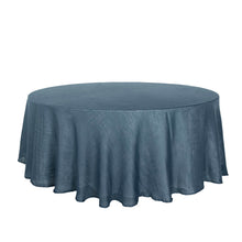 108 Inch Blue Wrinkle Resistant Linen Tablecloth With Slubby Texture