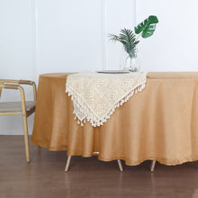 Natural Round Tablecloth With 108 Inch Diameter And Slubby Texture