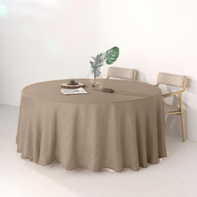 Round 120 Inch Taupe Linen Tablecloth With Slubby Texture